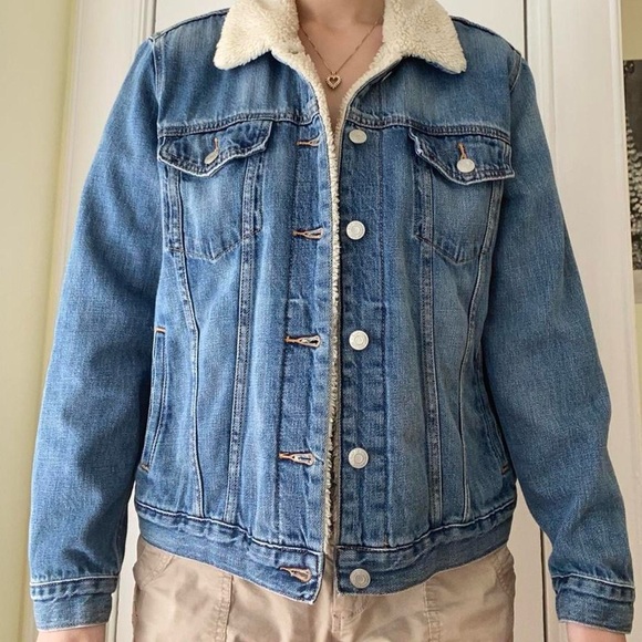 Fleece Lined Gap Jean Jacket - Picture 1 of 4